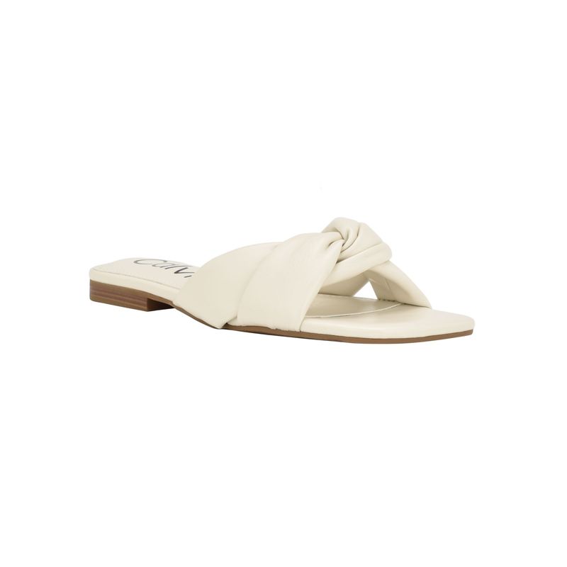 Calvin Klein Womens Ivory Twisted Straps Marita Toe Slip On Flats Shoes 11 M